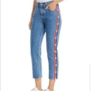Levi's 501 logo side stripe jeans